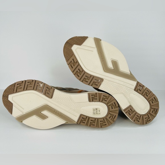 FENDI Flow FF Nylon Transparent Mix Media Logo Sneakers UK 11 - US 12 - EU 45 - Picture 8 of 14